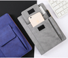 Refillable Lined Meeting Business Notebook with Front Pockets And Pen Pocket, Luxury A5 Size Hardcover Journal with 3 Pocket