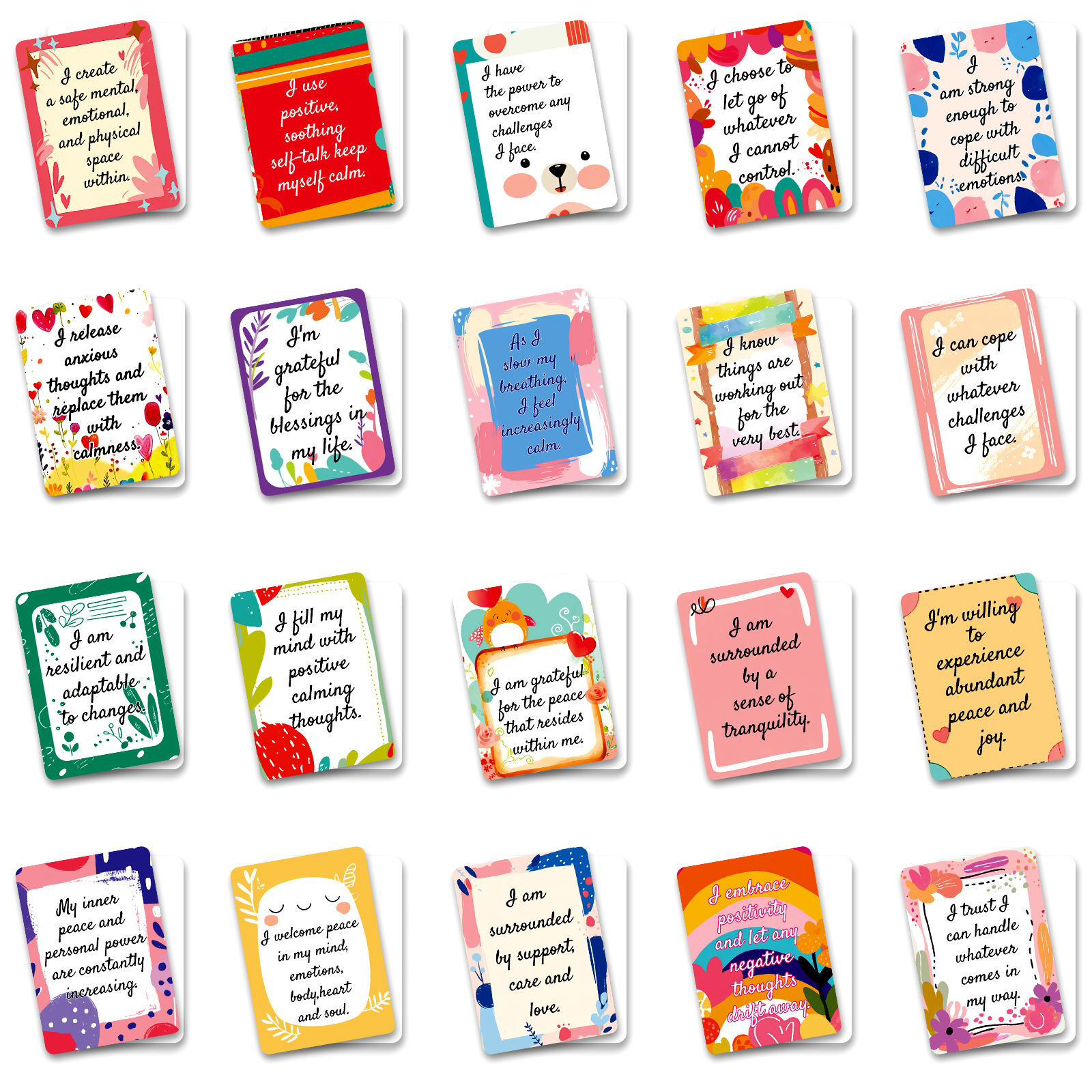 Inspirational Note Inspirational Card Set Daily Positive Spiritual Motivation Quotes Waterproof Affirmation Cards