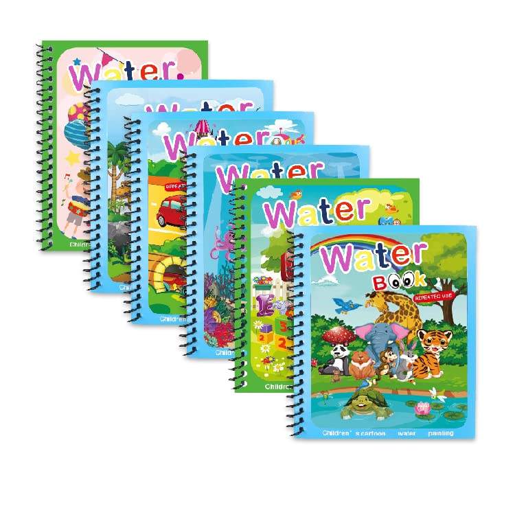 Colourful Magic Water Drawing Notebook Coloring Book with Pen Educational Learning Toys for Kids