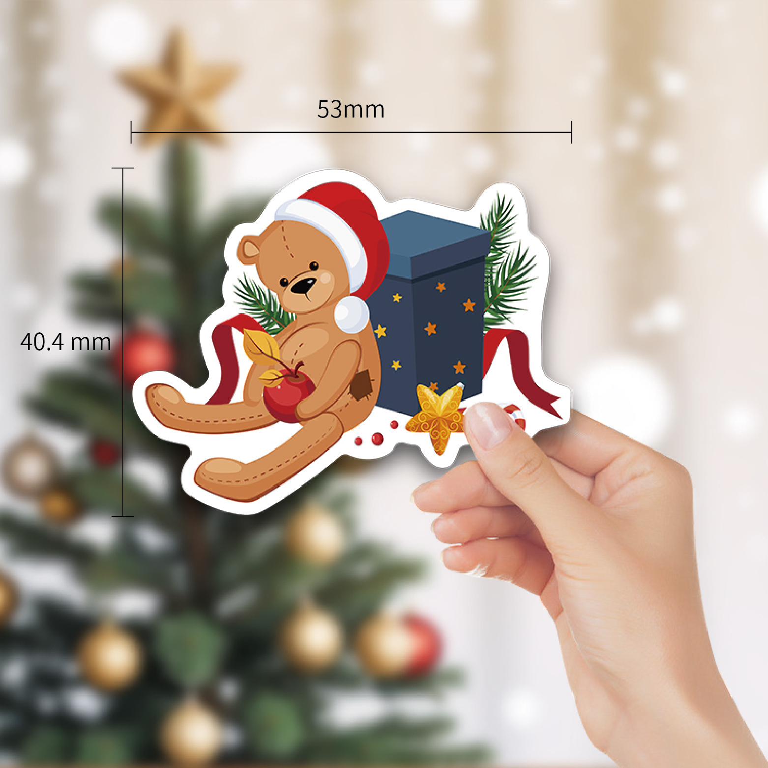 50 Pcs Die Cut Non-Repeating Vinyl Waterproof Sticker Label Merry Christmas Vinyl Stickers for Kids Xmas, Party Favorite