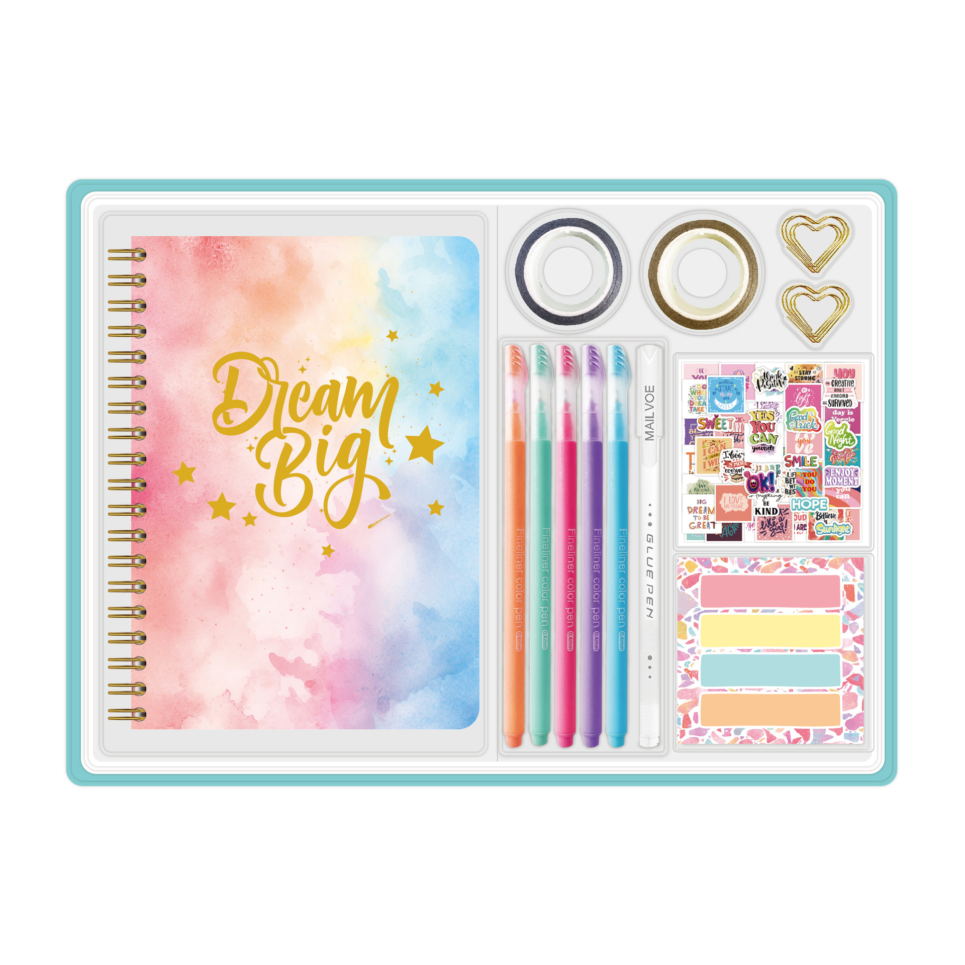 2025 Customized DIY Pen And Journal Set for Tween & Teen Girls Journaling Art Crafts Kit with Thin Stickers Scrapbook Set