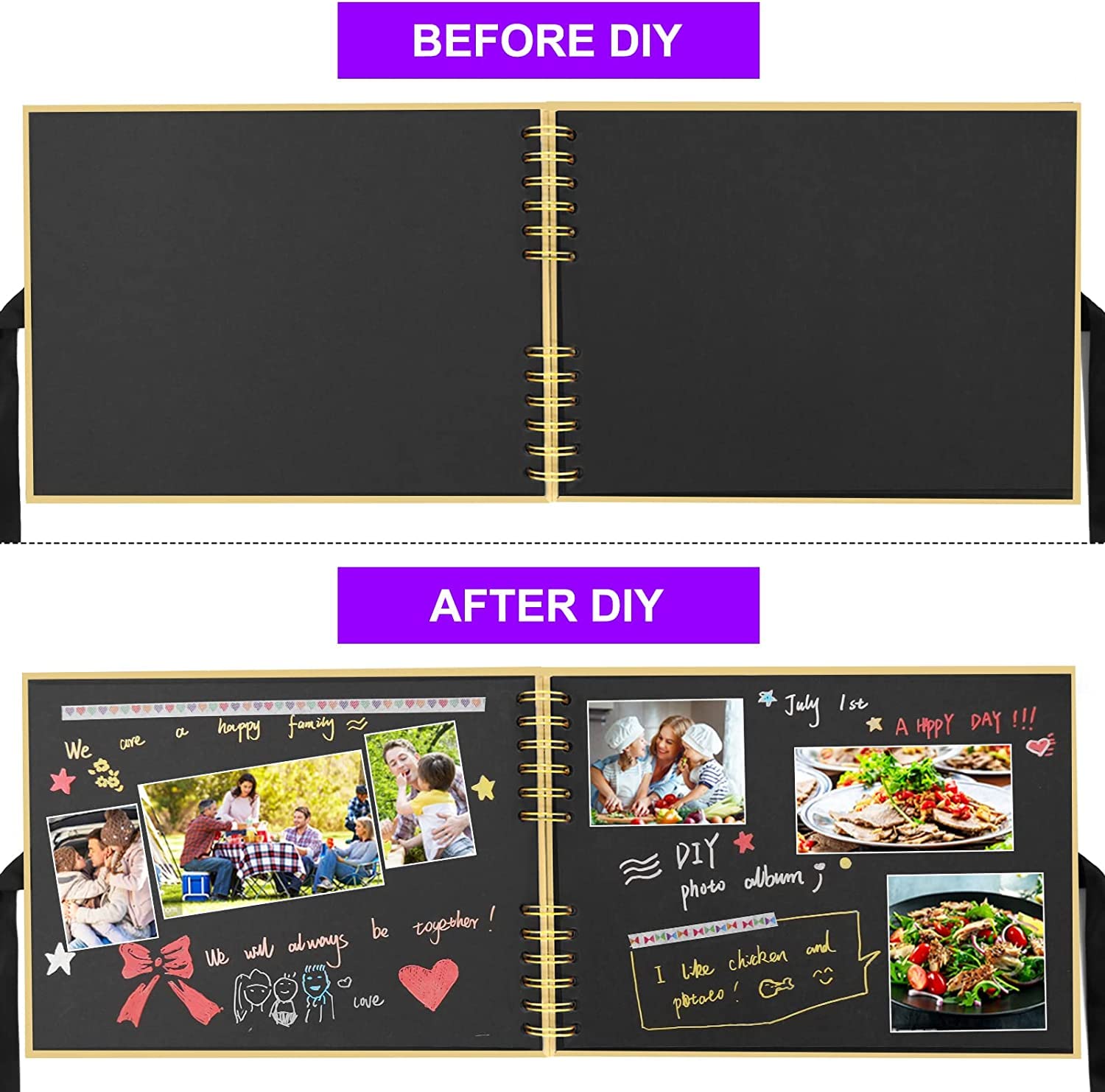 DIY Kraft 11.5 X 8.5 Inches Bow Tie Casement Scrapbook Photo Album with Accessories Photo Cover Scrap Book Scrapbooking Kit