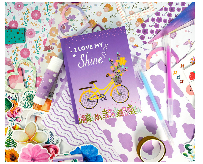 Purple Scrapbook & Diary Kits Journal Kit for Girls Creative Writing Scrapbook Kit with Multiple Accessories