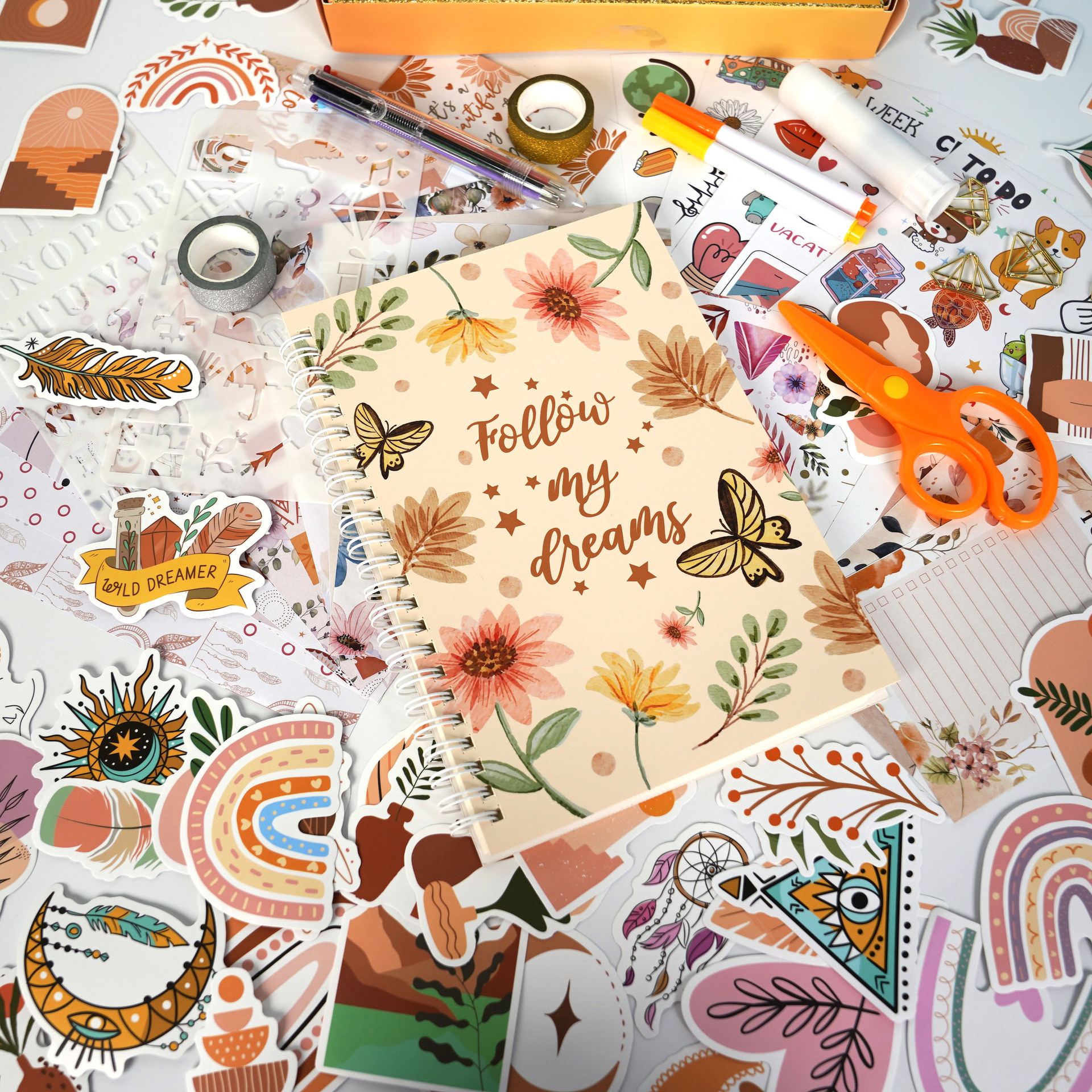 DIY Kids Scrapbook Kits & Diary Supplies Stationary Set for Girls Ages 8-12, Girl Birthday Gift
