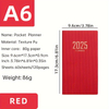 A6 60 Sheets 120-page Thin Weekly Calendar Planner PU Leather Portable Pocket Mini Book 365-day Daily Plan Notebook