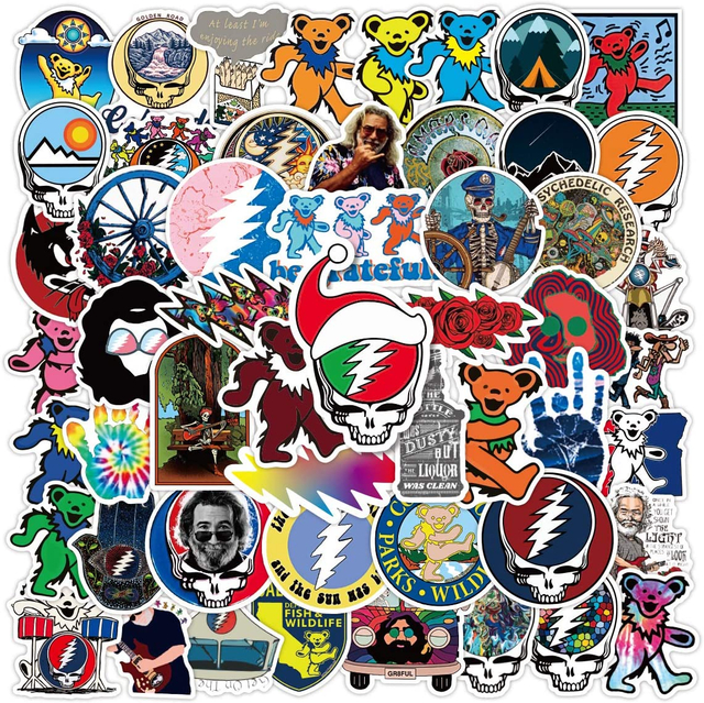 Grateful Dead Sticker Waterproof for Laptop Skateboard Luggage Adults Stickers