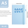 2025 Custom Logo New Year Personalised Unique Textured PU Cover Planner Diary And Calender with Elastic Strap & Ribbon Bookmark