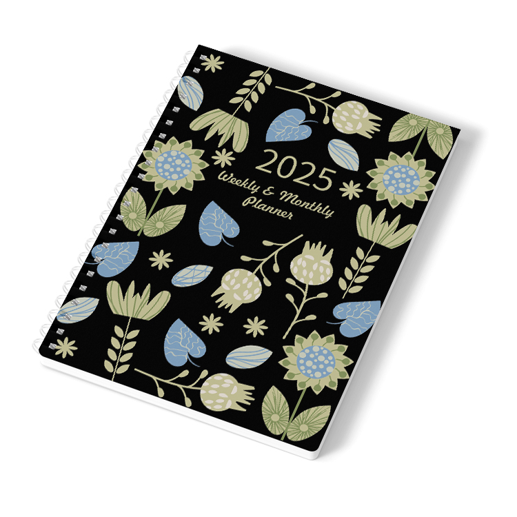 Dated Hardcover Executive Note Books And Daily Planner January 2025 - December 2025 Weekly & Monthly Notebook