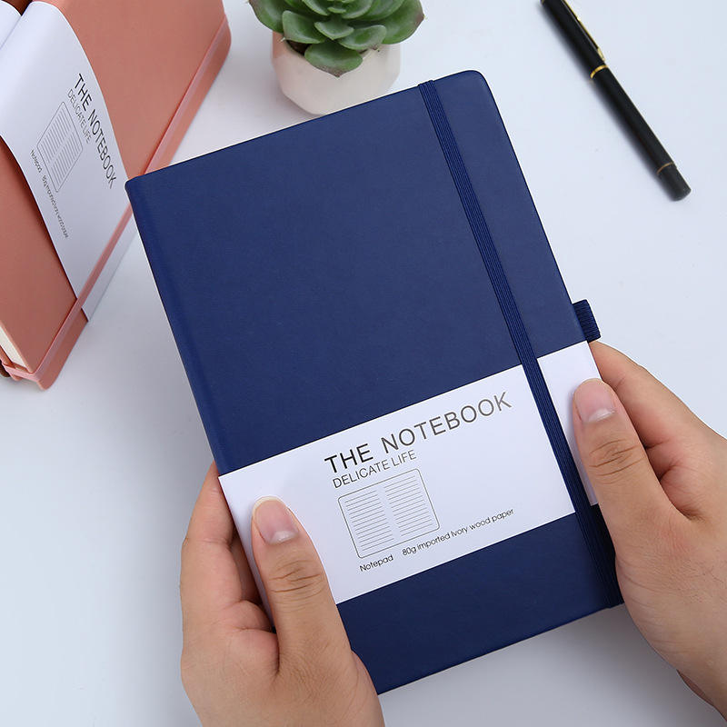 PU Leather Notebook A5 Hardcover Lined Paper Journal with Pen Holder for Daily Work Notes