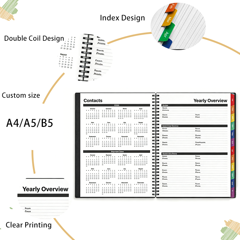 MW-357 8.27"x11.69" Horizontal 160 Sheets Twin - Loop Multi - Column Efficient Registration Thick Leak - Proof Business Visitor Appointment Book