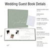 MW-529 Wedding Guest Book Sage Green Linen Cover for Wedding Reception & Events