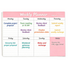 MW-510 Weekly Planner Pad Pink To Do List Notepad for Work & Home