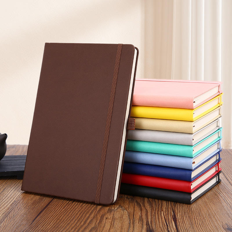 PU Leather Notebook A5 Hardcover Lined Paper Journal with Pen Holder for Daily Work Notes