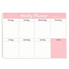 MW-510 Weekly Planner Pad Pink To Do List Notepad for Work & Home