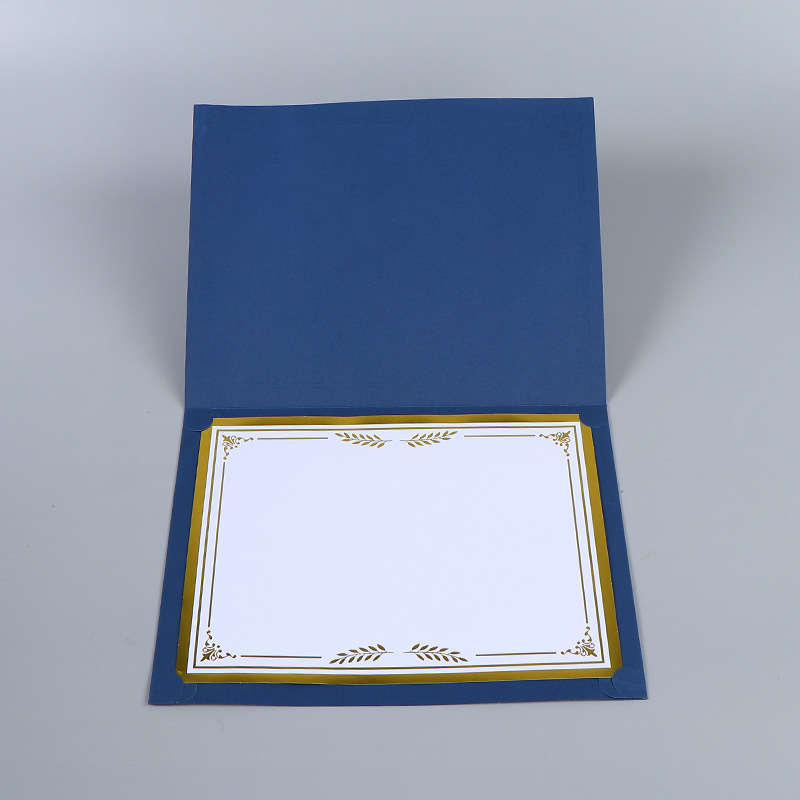 MW-450 Premium Navy Blue Diploma Paper Gold Foil Border Certificate Blanks