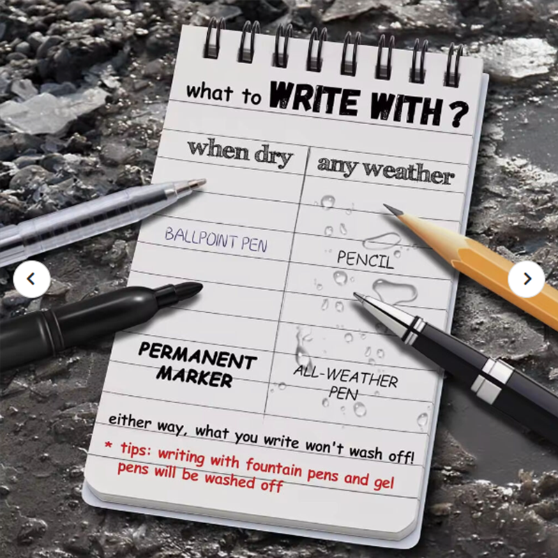 All Weather Waterproof Spiral Pocket Notebook