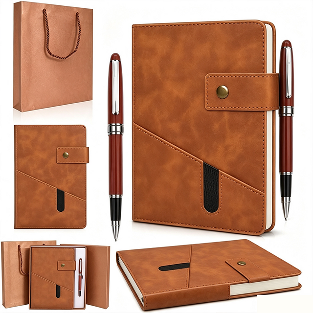 PU Leather Notebook Set Hardcover Journal With Pen Business Gift Set for Office & Corporate