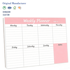 MW-510 Weekly Planner Pad Pink To Do List Notepad for Work & Home